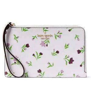 Kate Spade Staci Graceful Floral Ditsy Medium L-zip Wristlet NWT